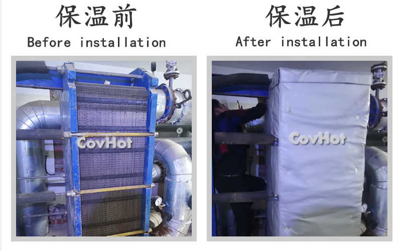 板式<a href=http://www.hztom.com/e/tags/?tagname=%E6%8D%A2%E7%83%AD%E5%99%A8%E4%BF%9D%E6%B8%A9 target=_blank class=infotextkey>換熱器保溫</a>套,板換保溫罩